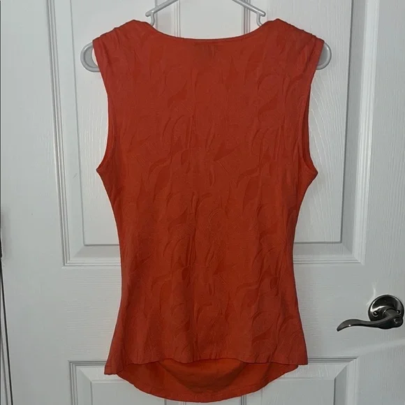 Ann Taylor Orange Textured Short Sleeve Blouse - Picture 13 of 13